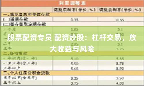 股票配资专员 配资炒股：杠杆交易，放大收益与风险